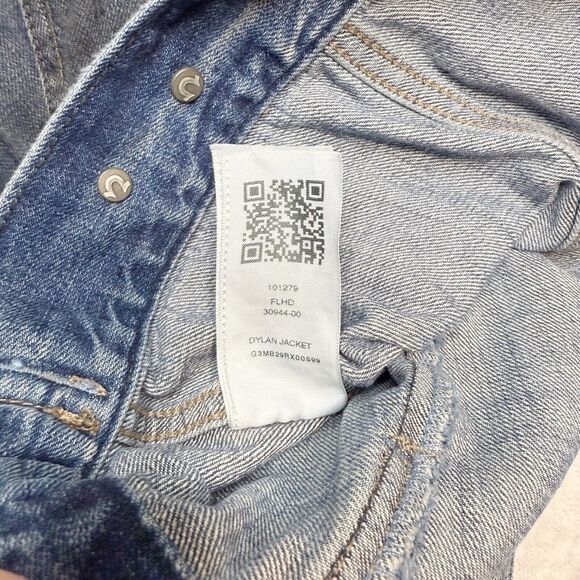 TRUE RELIGION Dylan Distressed Denim Trucker Jacket Flap Pockets Indigo Mens L - Picture 11 of 12